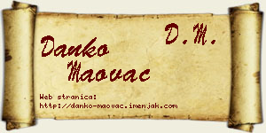 Danko Maovac vizit kartica